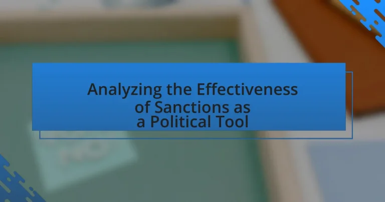 Analyzing the Effectiveness of Sanctions as a Political Tool