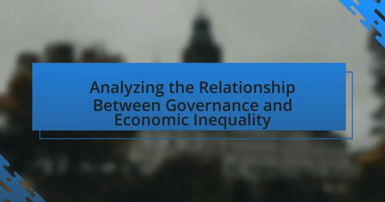 Analyzing the Relationship Between Governance and Economic Inequality