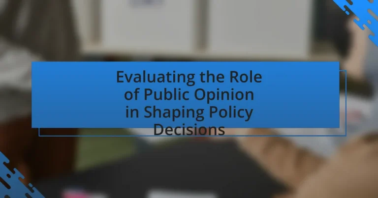 Evaluating the Role of Public Opinion in Shaping Policy Decisions