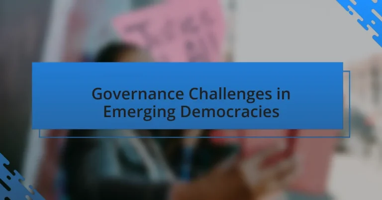 Governance Challenges in Emerging Democracies