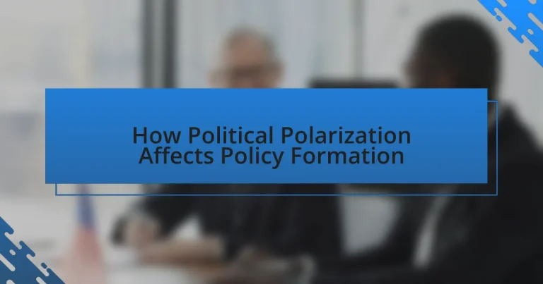 How Political Polarization Affects Policy Formation
