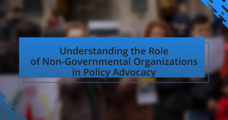 Understanding the Role of Non-Governmental Organizations in Policy Advocacy