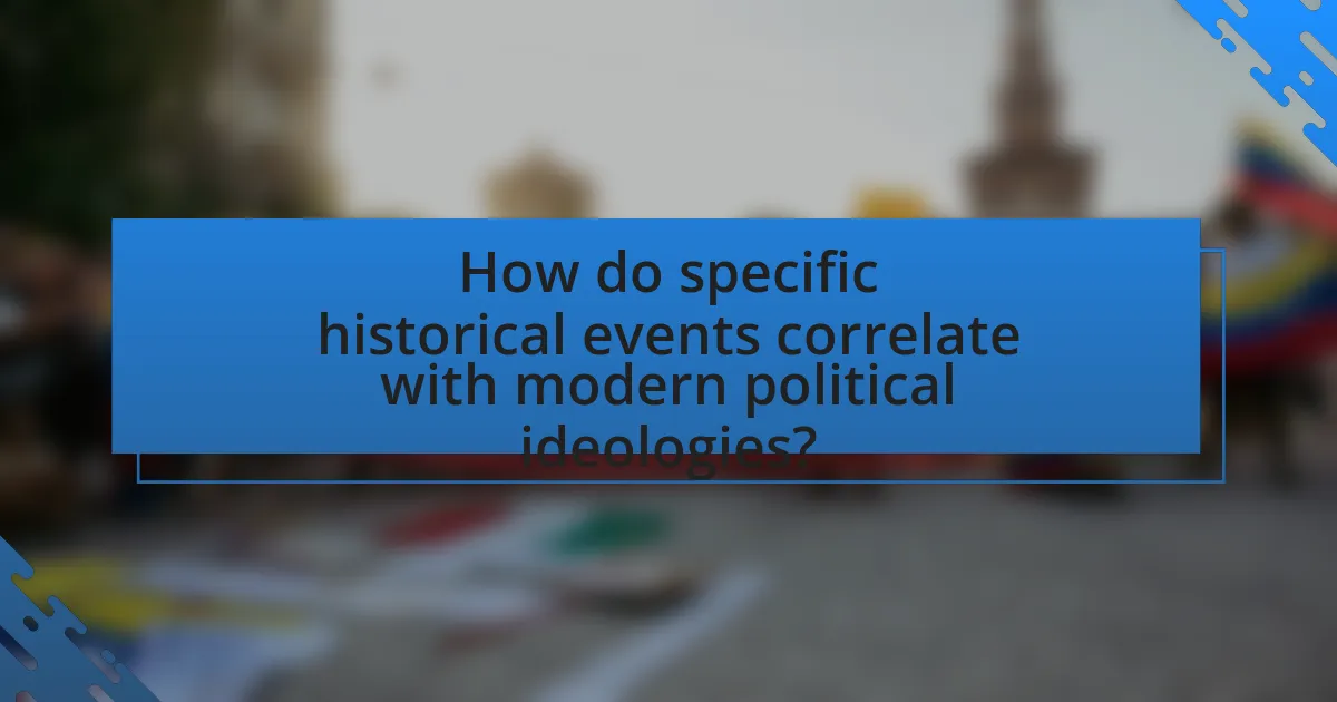 How do specific historical events correlate with modern political ideologies?