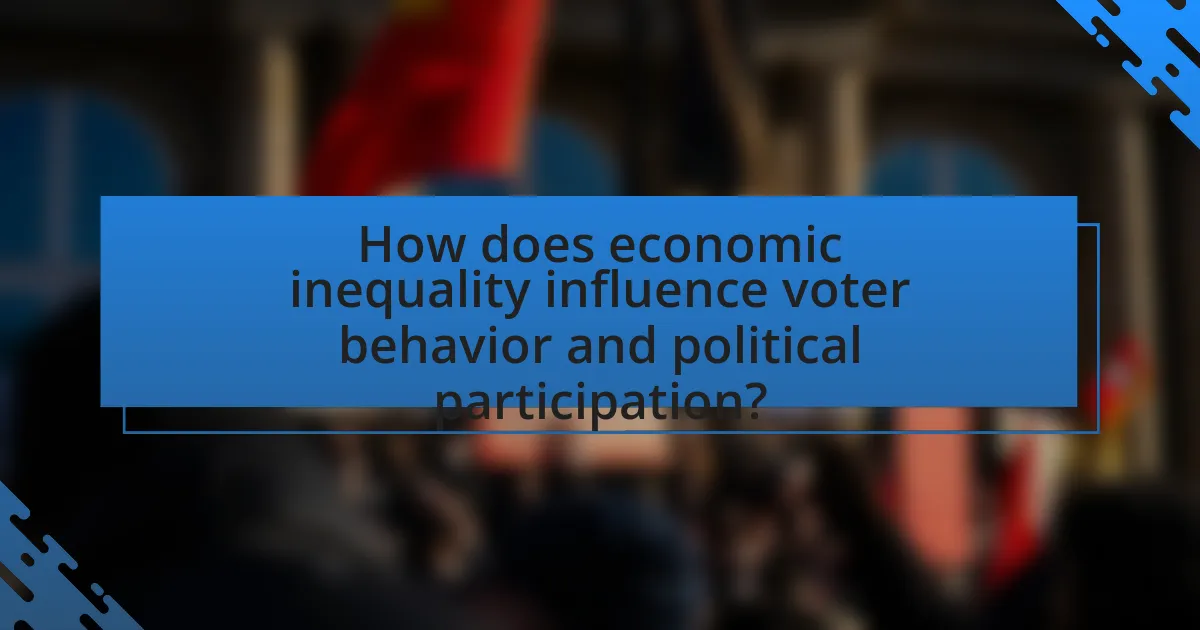 How does economic inequality influence voter behavior and political participation?