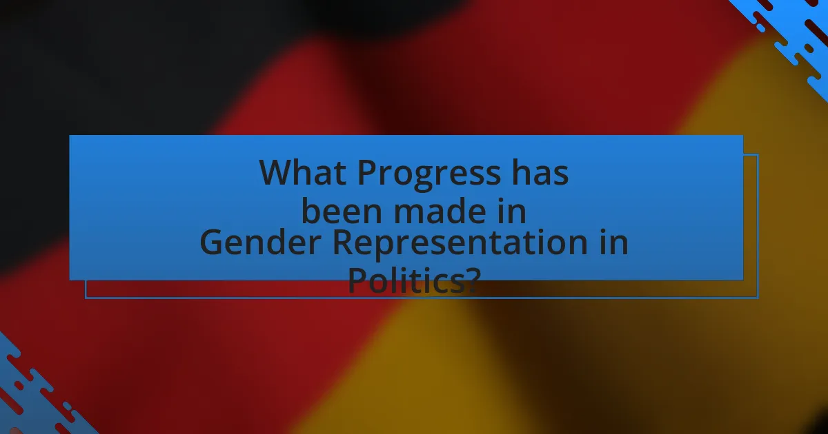 What Progress has been made in Gender Representation in Politics?