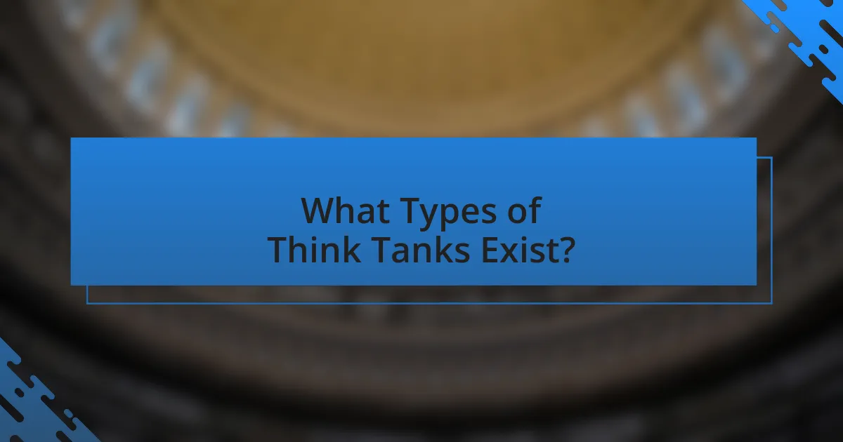 What Types of Think Tanks Exist?