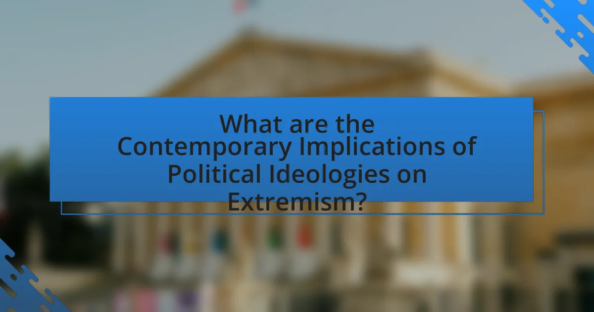 What are the Contemporary Implications of Political Ideologies on Extremism?
