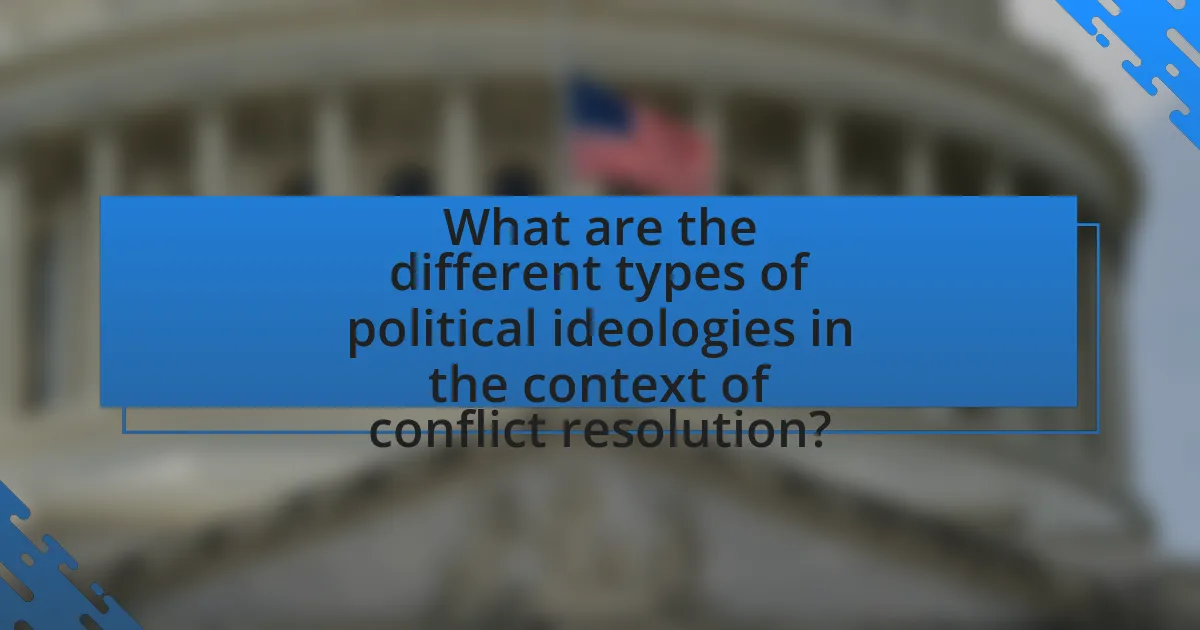 What are the different types of political ideologies in the context of conflict resolution?