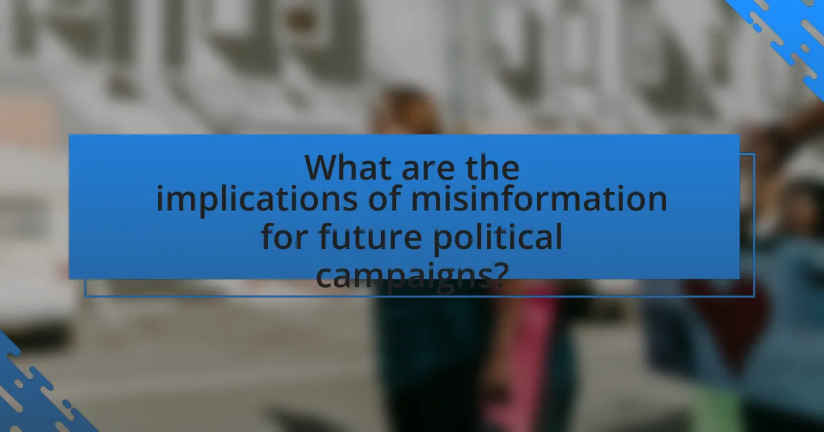 What are the implications of misinformation for future political campaigns?