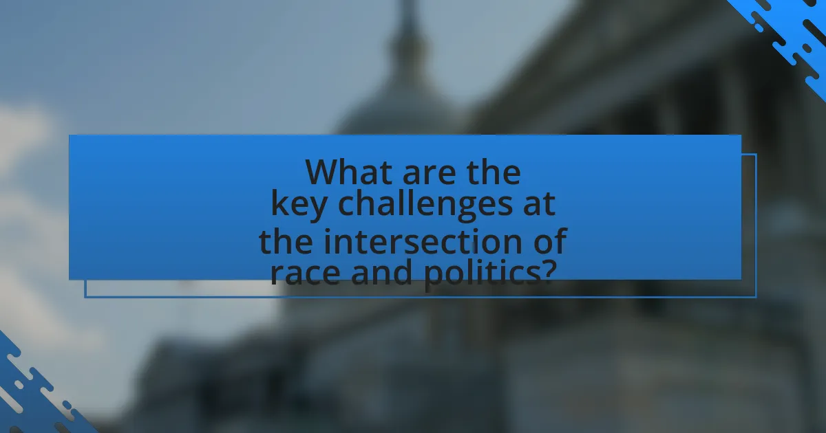 What are the key challenges at the intersection of race and politics?