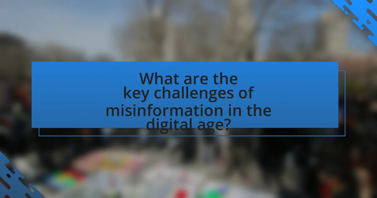 What are the key challenges of misinformation in the digital age?