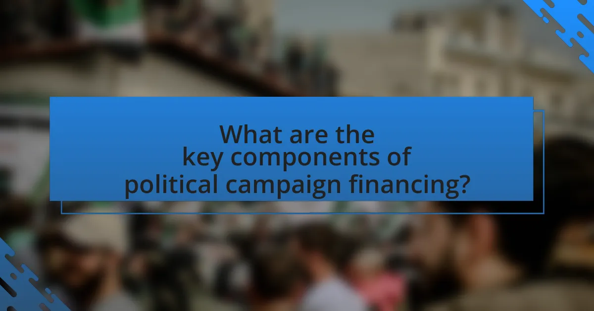What are the key components of political campaign financing?
