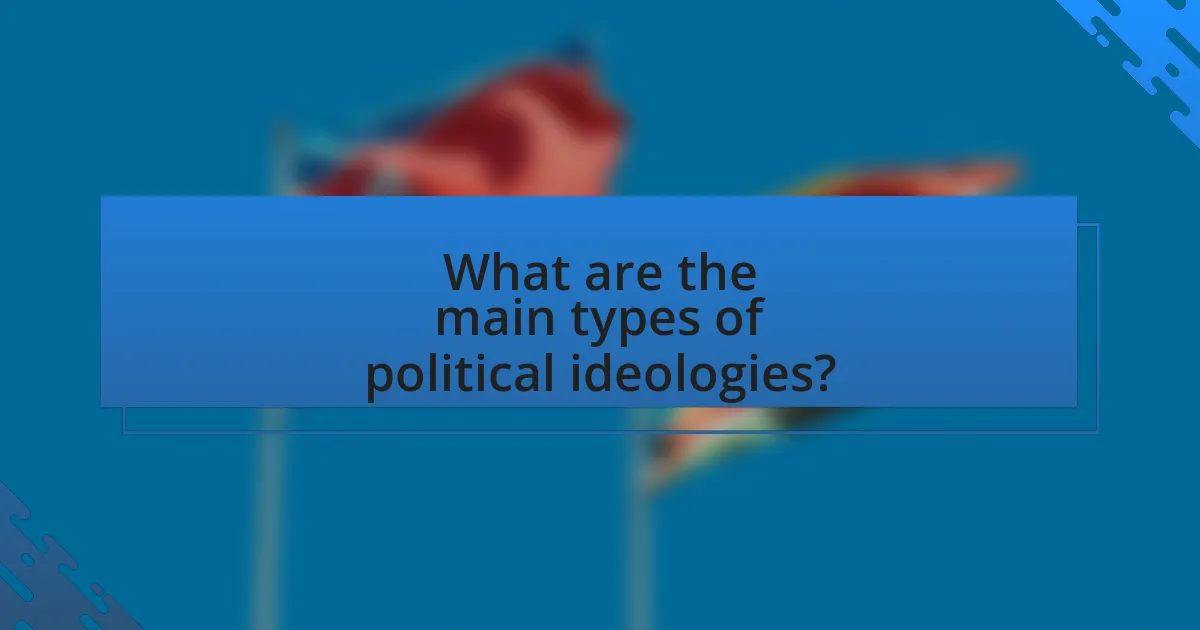 What are the main types of political ideologies?