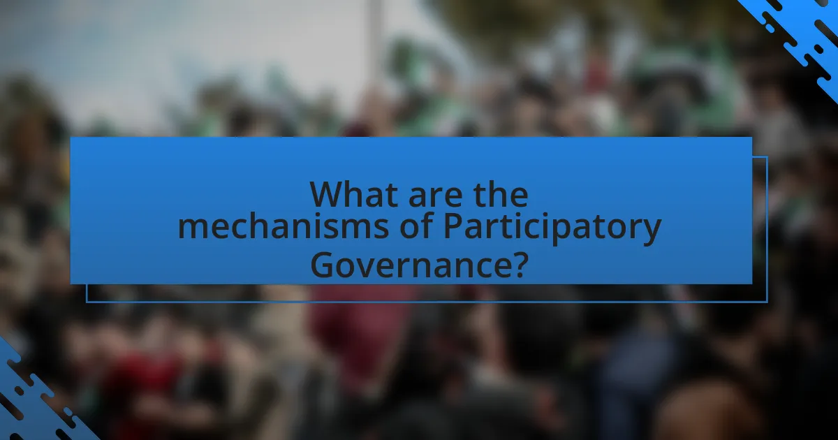 What are the mechanisms of Participatory Governance?