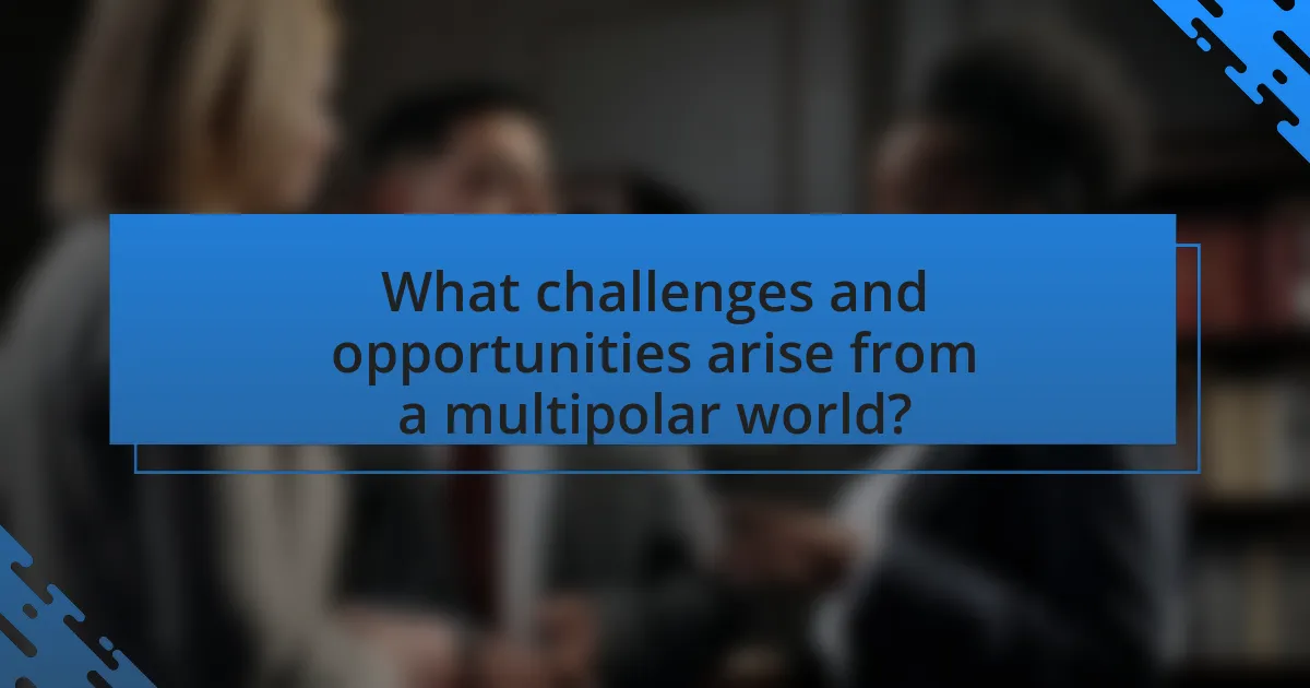 What challenges and opportunities arise from a multipolar world?