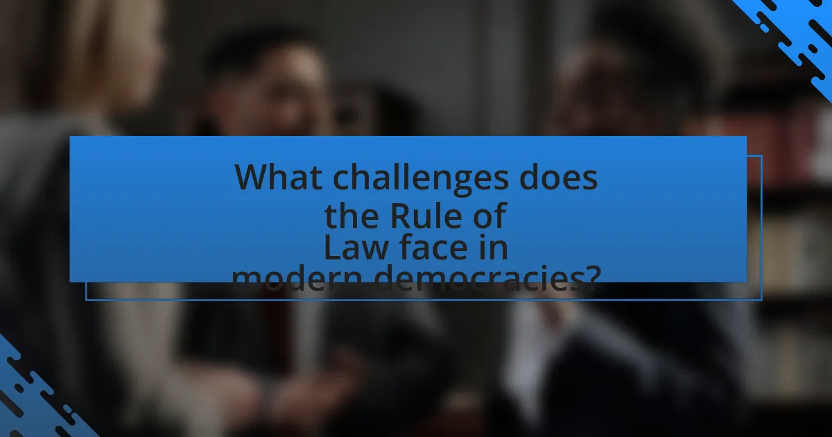 What challenges does the Rule of Law face in modern democracies?