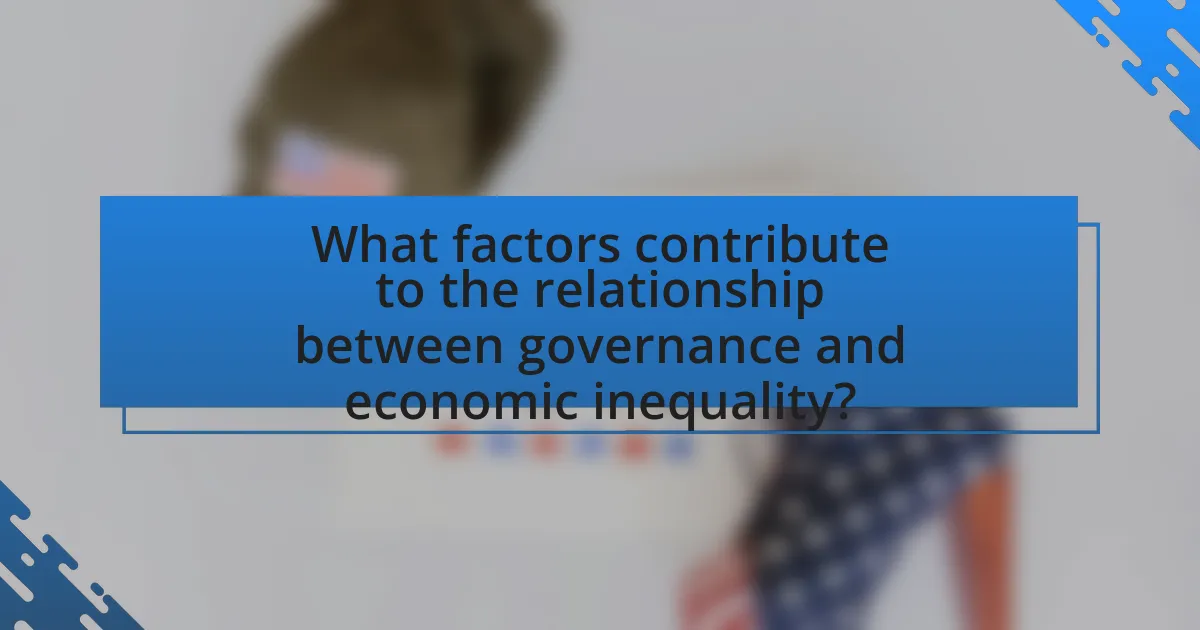 What factors contribute to the relationship between governance and economic inequality?