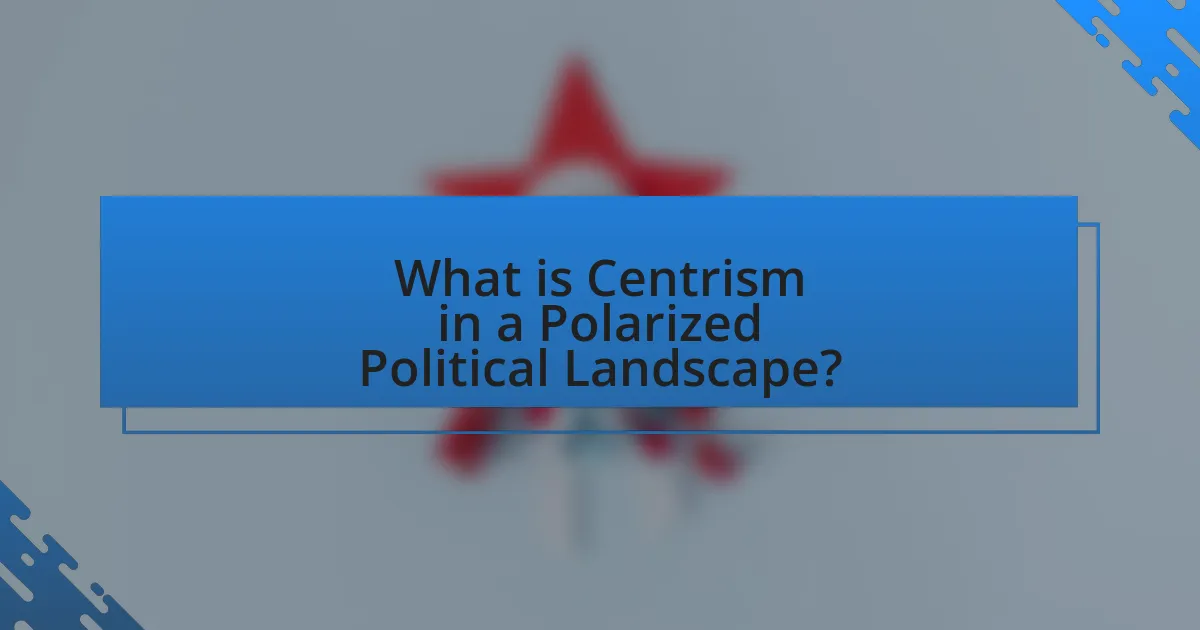 What is Centrism in a Polarized Political Landscape?