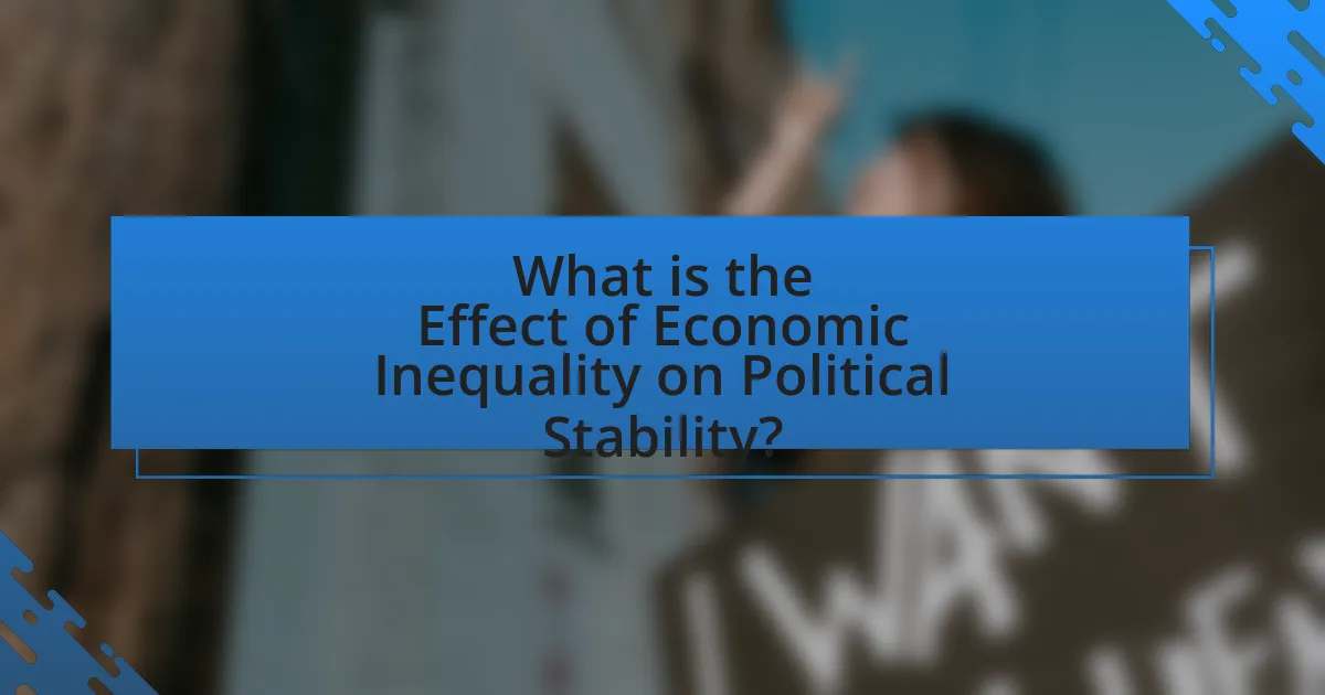What is the Effect of Economic Inequality on Political Stability?