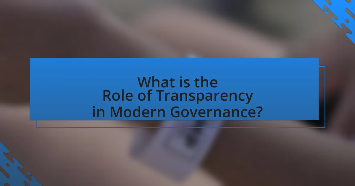 What is the Role of Transparency in Modern Governance?