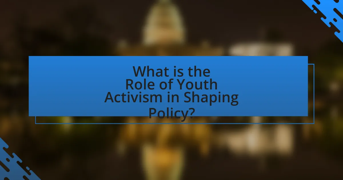 What is the Role of Youth Activism in Shaping Policy?