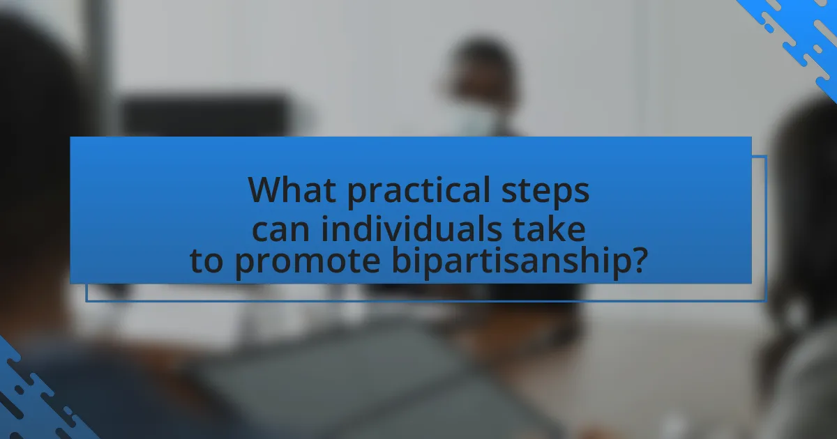 What practical steps can individuals take to promote bipartisanship?
